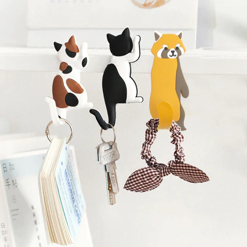 Flexible Adhesive Animal Fridge and Wall Hooks