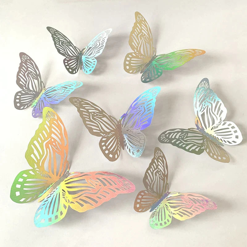 3D Effect Crystal Butterflies Wall Sticker