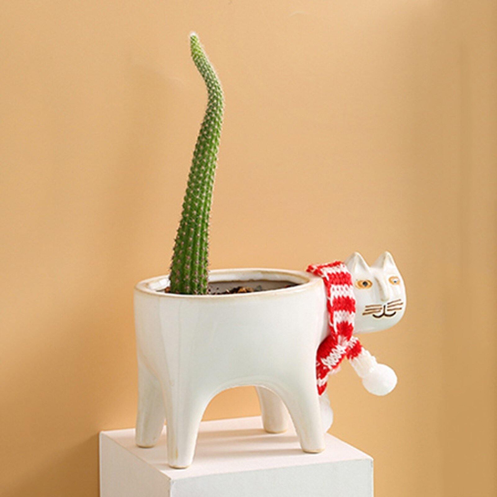 Glazed Ceramic Kitty Planter White | Sage & Sill